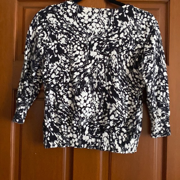 Talbots Pima Cotton Black and White Patterned Sweater Size S. - Picture 2 of 4